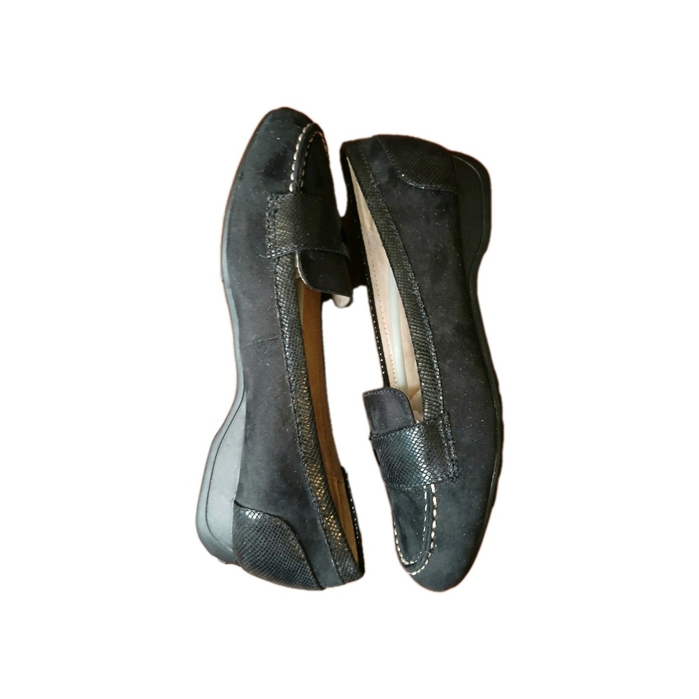 Womens Black Suede Sherpa Slip On Loafers Driving Shoes Size 8 NEW #1171 - Picture 6 of 11
